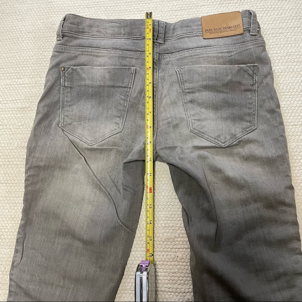 Zara Z1975 Low Rise Skinny Gray Basic Denim Jean Size US6 - Picture 7 of 10